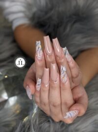 Long nail art manicure from Little Luxuries Nail Lounge